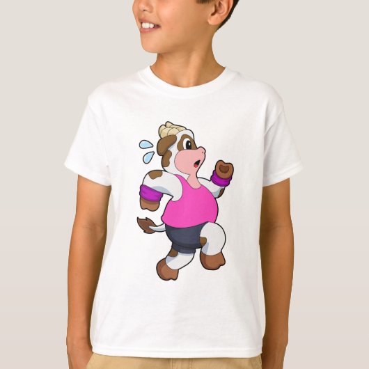 Kuh beim Laufen T-Shirt (Vorderseite)