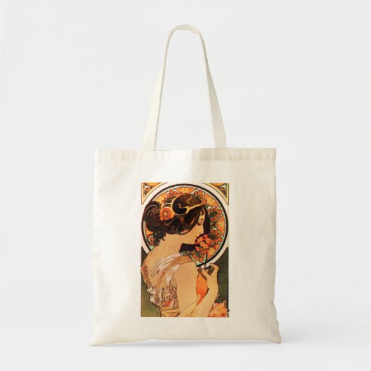 Kuh-Beleg-Taschen-Tasche Alphonse Mucha Tragetasche (Vorne)
