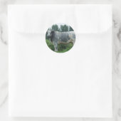 Kuh Belgischer Blauer Runder Aufkleber (Tasche)