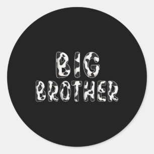 Kuh Big Brother Geburtstagsfamilie Matching Väter Runder Aufkleber