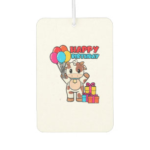 Kuh Birthday Balloon Thema Cattleman Bauer Niedlic Autolufterfrischer