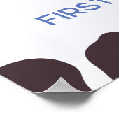 Kuh Birthday Blue Party Begrüßungszeichen Poster (Ecke)