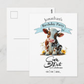 Kuh Birthday Boy Postcard Postkarte (Vorne/Hinten)