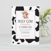 Kuh Birthday Einladung (Stehend Vorderseite)