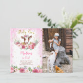 Kuh Birthday Foto Einladung (Stehend Vorderseite)