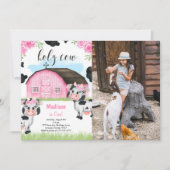 Kuh Birthday Foto Einladung (Vorderseite)