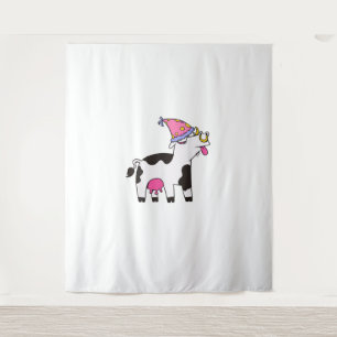 Kuh Birthday Hat Thema Cattleman Bauer Bday Party Wandteppich