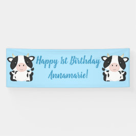Kuh Birthday Party Blue Banner