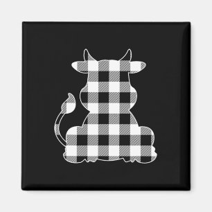Kuh Black & amp; White Buffalo Kariert Merry Chris Magnet