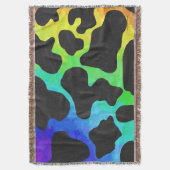 Kuh Black and Rainbow Stuff Decke (Vorderseite Vertikal)