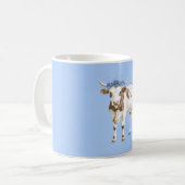 Kuh Blaue Blumen Kaffeetasse (Vorderseite Links)