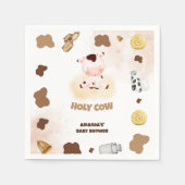 Kuh Boho Babydusche neutral Serviette (Vorderseite)