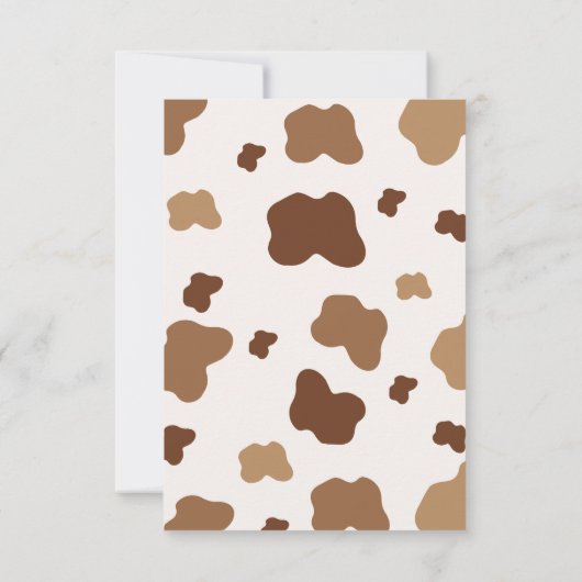 Kuh Boho Rustic Baby Dusche Dankeskarte (Rückseite)