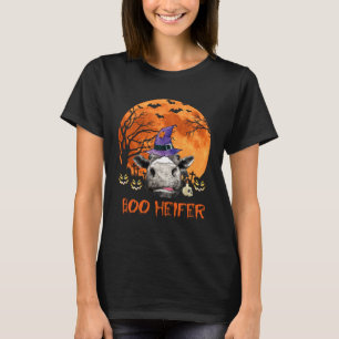 Kuh Boo Färse Hexe Halloween Landwirt Bauernhof Ko T-Shirt