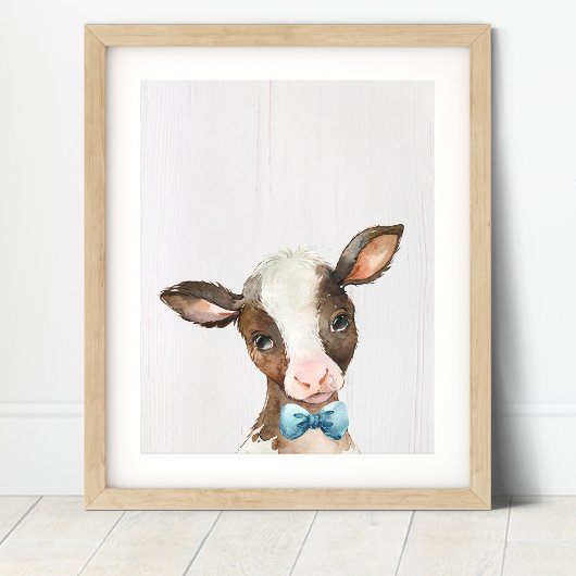 Kuh Bowtie Farm Kinderzimmer Kunst drucken Poster