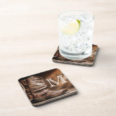 Kuh Boy Boost Spur Country Monogram Drink Unterset Getränkeuntersetzer (Rechte Seite)