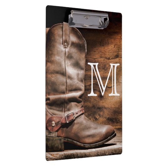 Kuh Boy Boost Spur Monogram Erstklammer Klemmbrett (Rechts)