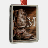 Kuh Boy Boots Spur Count Monogram Initial Ornament (Rechts)