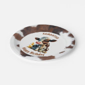 Kuh braun und weiß pappteller (Schrägansicht)