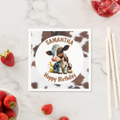 Kuh braun und weiß serviette (Beispiel)