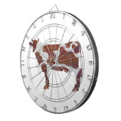 Kuh Braun und Weiße Silhouette Dartscheibe (Vorderseite rechts)