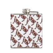 Kuh Braun und Weiße Silhouette Flachmann (Rückseite)