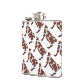 Kuh Braun und Weiße Silhouette Flachmann (Links)