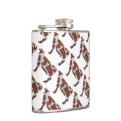 Kuh Braun und Weiße Silhouette Flachmann (Rechts)