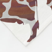 Kuh Braun und Weiße Silhouette Fleecedecke (Ecke)