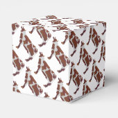 Kuh Braun und Weiße Silhouette Geschenkschachtel (Rückseite)