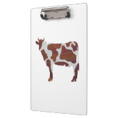 Kuh Braun und Weiße Silhouette Klemmbrett (Links)