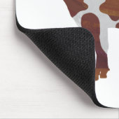 Kuh Braun und Weiße Silhouette Mousepad (Ecke)