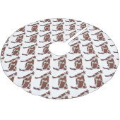 Kuh Braun und Weiße Silhouette Polyester Weihnachtsbaumdecke (Schrägansicht)