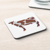 Kuh Braun und Weiße Silhouette Untersetzer (Linke Seite)