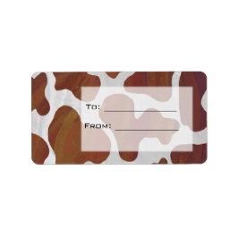 Kuh Braun-Weißes Monogramm Adressaufkleber