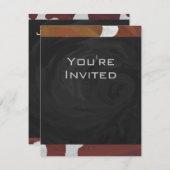 Kuh Braun-Weißes Monogramm Einladung (Vorne/Hinten)