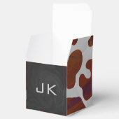 Kuh Braun-Weißes Monogramm Geschenkschachtel (Geöffnet)