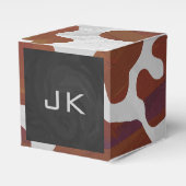 Kuh Braun-Weißes Monogramm Geschenkschachtel (Vorderseite)