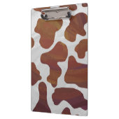 Kuh Braun-Weißes Monogramm Klemmbrett (Links)