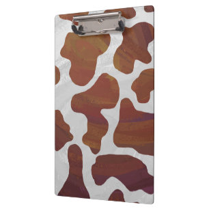 Kuh Braun-Weißes Monogramm Klemmbrett