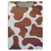 Kuh Braun-Weißes Monogramm Klemmbrett (Vorderseite)