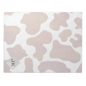 Kuh Braun-Weißes Monogramm Notizblock (Vorderseite)