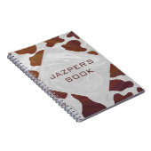 Kuh Braun-Weißes Monogramm Notizblock (Rechte Seite)