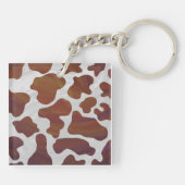 Kuh Braun-Weißes Monogramm Schlüsselanhänger (Rückseite)