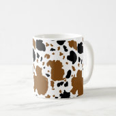 Kuh Brown & Black Print Kaffeetasse (VorderseiteRechts)