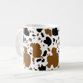Kuh Brown & Black Print Kaffeetasse (Vorderseite Links)