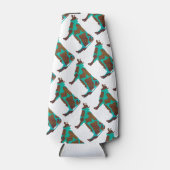 Kuh Brown und Aquamarine Silhouette Flaschenkühler (Vorderseite)