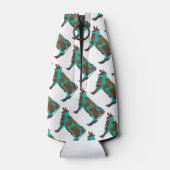 Kuh Brown und Aquamarine Silhouette Flaschenkühler (Rückseite)