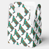 Kuh Brown und Aquamarine Silhouette Geschenkschachtel (Geöffnet)