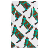 Kuh Brown und Aquamarine Silhouette Kleine Geschenktüte (Vorderseite)